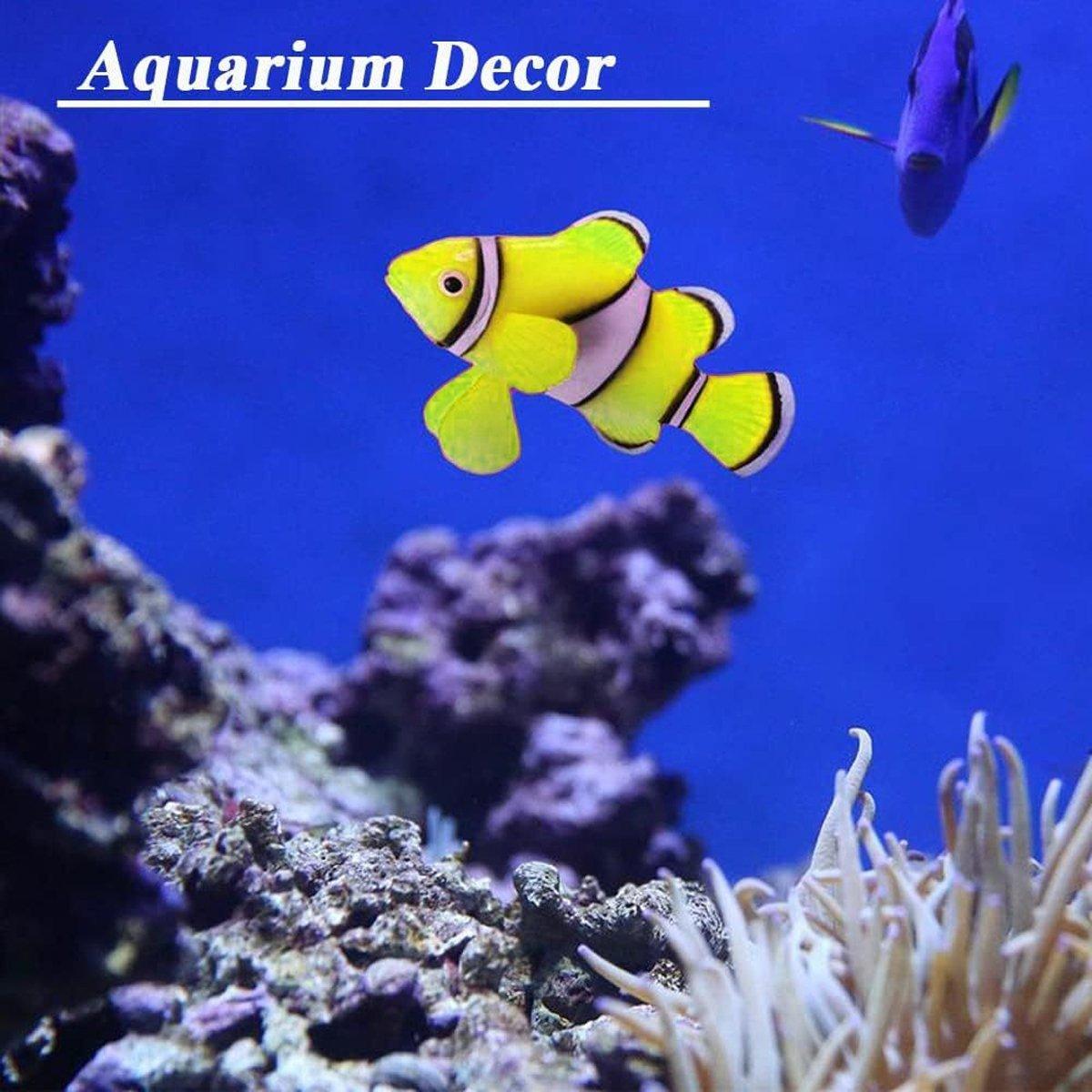 2PCS Artificial Betta Fish Aquarium Decorations Silicone Floating Moving Fish - Purple Lionfish