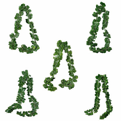 12 X 2M Artificial Ivy Vine Fake Foliage Flower Hanging Leaf Garland Plant Party - Sweet Potato Leaves