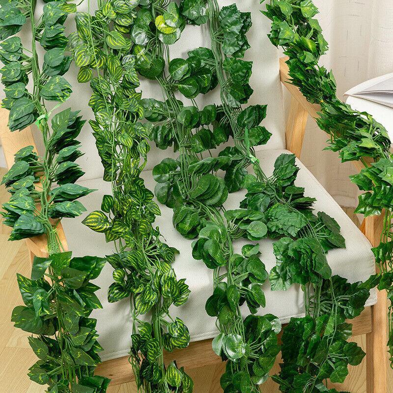 12 X 2M Artificial Ivy Vine Fake Foliage Flower Hanging Leaf Garland Plant Party - Sweet Potato Leaves