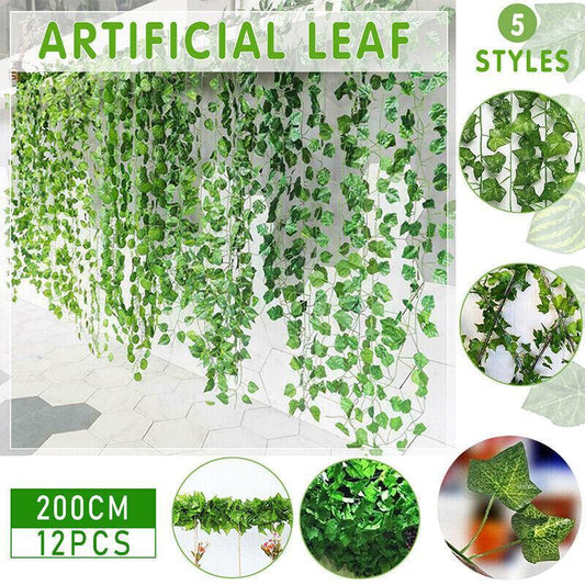 12 X 2M Artificial Ivy Vine Fake Foliage Flower Hanging Leaf Garland Plant Party - Watermelon Leaves