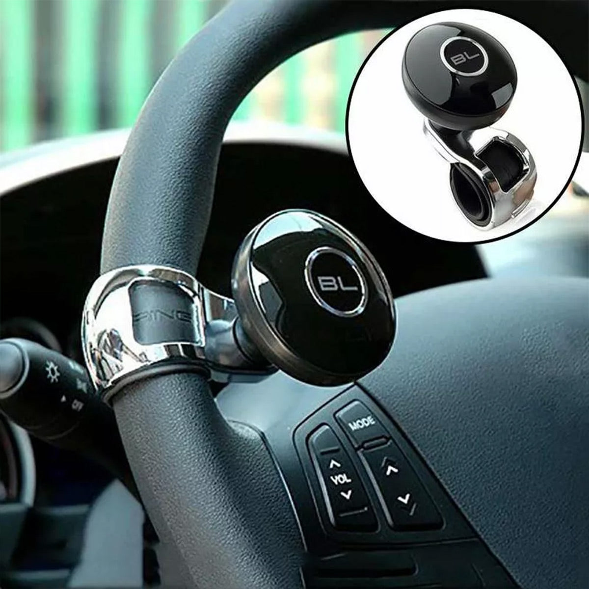 Universal Black Metal Steering Wheel Car Accessories Helper Grip Spinner Knob