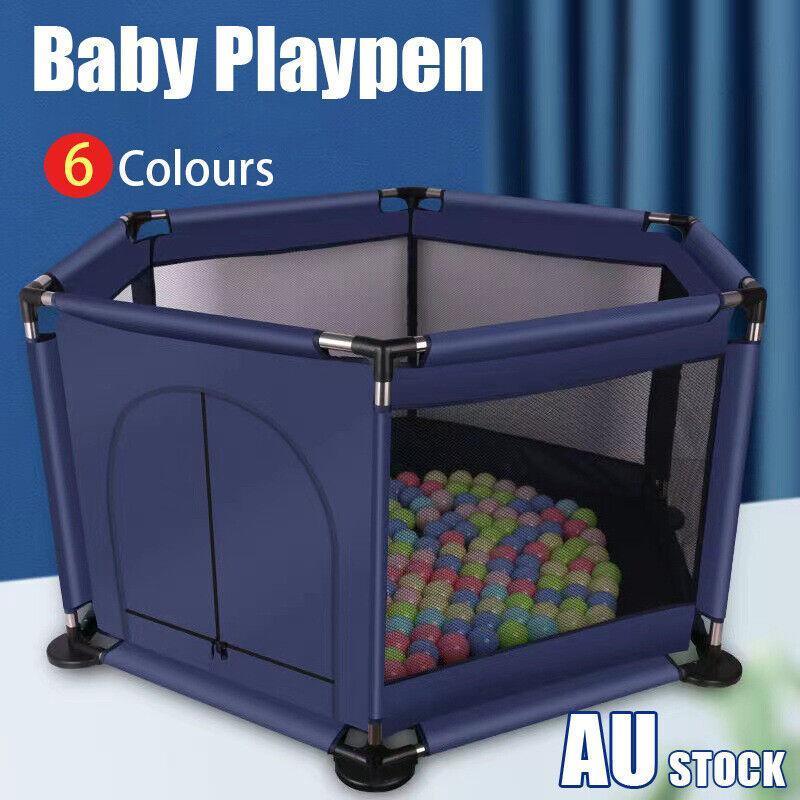 130cm Foldable Indoor Playpen Fence with Gate for Play Area or Rest Zone Setup - Green