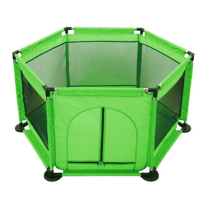 130cm Foldable Indoor Playpen Fence with Gate for Play Area or Rest Zone Setup - Green