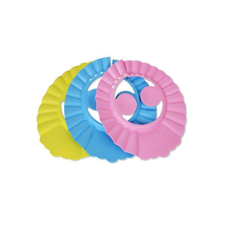 Adjustable Shampoo Shield Bath Hat with Ear Cover for Hair Washing Protection - Blue