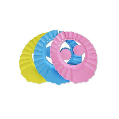 Adjustable Shampoo Shield Bath Hat with Ear Cover for Hair Washing Protection - Blue