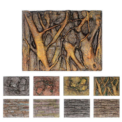 Pet Reptile Tank Board 3D Foam Backgrounds and Habitat Decoration 9 Styles - A