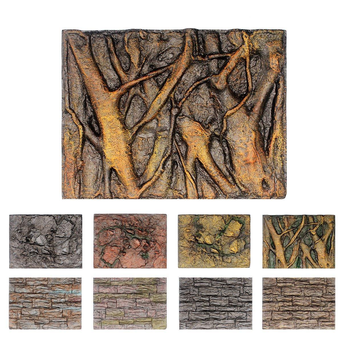 Pet Reptile Tank Board 3D Foam Backgrounds and Habitat Decoration 9 Styles - B