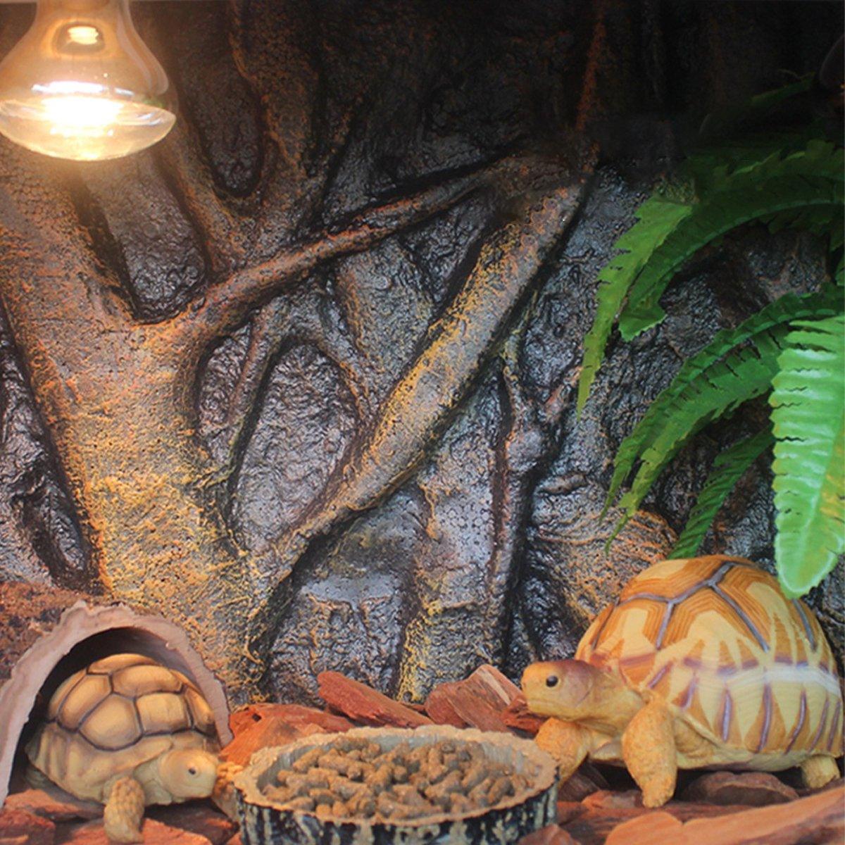 Pet Reptile Tank Board 3D Foam Backgrounds and Habitat Decoration 9 Styles - F