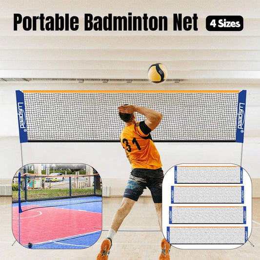 Portable Outdoor Badminton Net Set Easy Setup Adjustable Height Sports Equipment - 4.1M