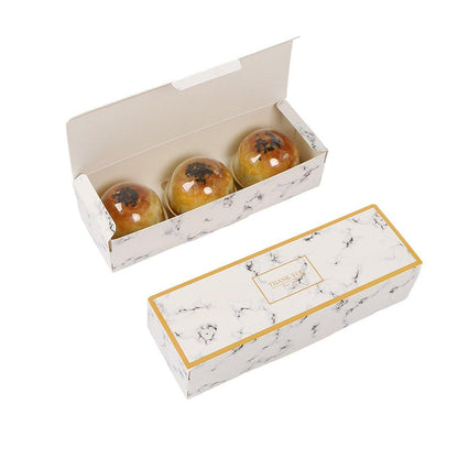 25pcs Long Strip Clamshell Packaging Box 3-Compartment Dessert Storage Box - Transparent Bag