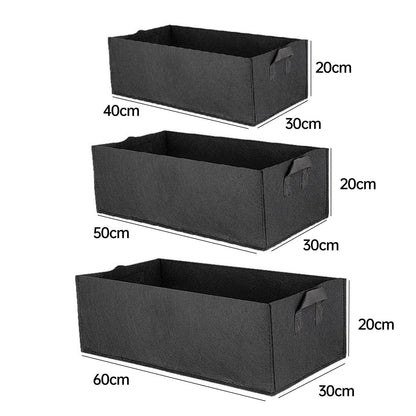 8pcs Felt Rectangular Planting Bags Vegetable Grow Bags Non-Woven Flower Pots - Blue 8pcs-60x30x20