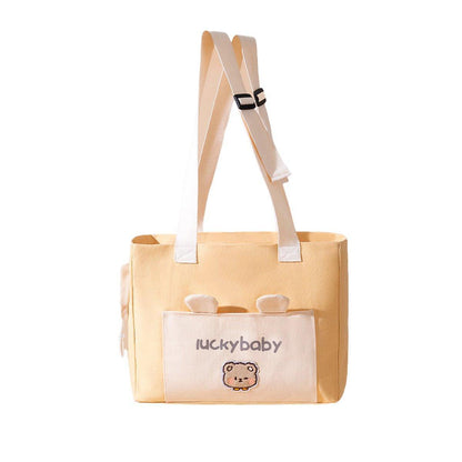 Portable Breathable Adjustable Crossbody Pet Carrier Bag Large Capacity for Pet - Beige