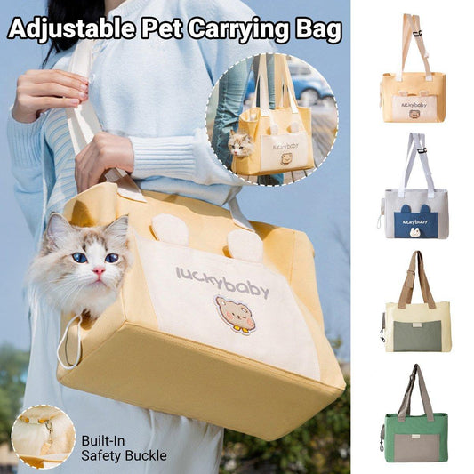 Portable Breathable Adjustable Crossbody Pet Carrier Bag Large Capacity for Pet - Blue