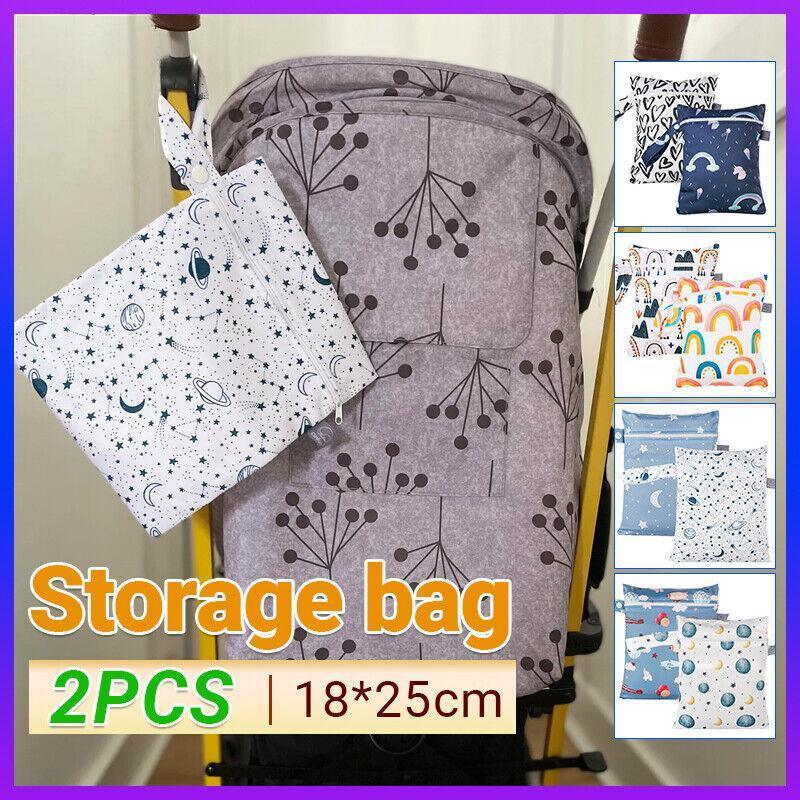 2Pcs/Set 18 X 25Cm Small Waterproof Wet Bag Stroller Hanging Organizer Bag - ES075-011