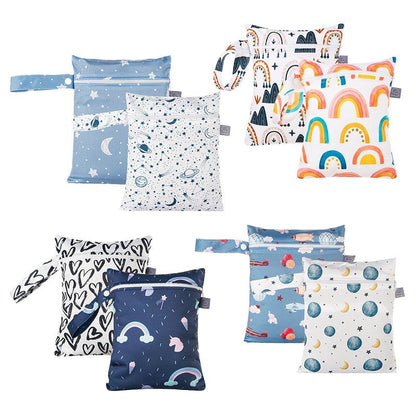 2Pcs/Set 18 X 25Cm Small Waterproof Wet Bag Stroller Hanging Organizer Bag - ES075-011