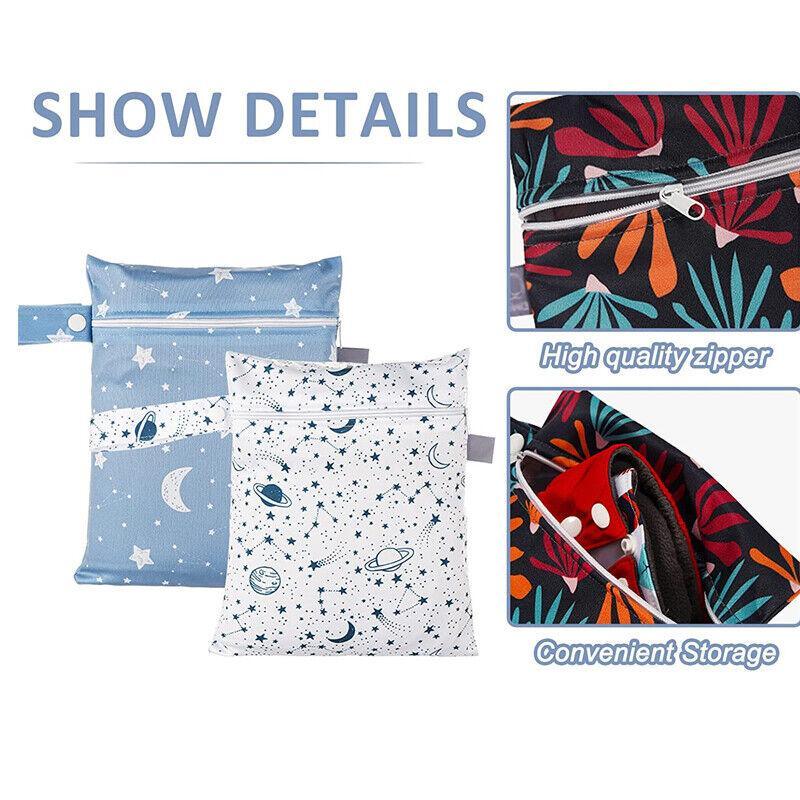 2Pcs/Set 18 X 25Cm Small Waterproof Wet Bag Stroller Hanging Organizer Bag - ES075-011