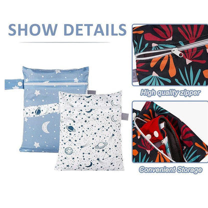 2Pcs/Set 18 X 25Cm Small Waterproof Wet Bag Stroller Hanging Organizer Bag - ES075-011