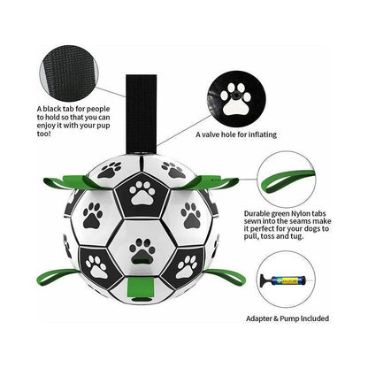 Interactive Pet Football Dog Toys Grab Tabs Outdoor Training Soccer Chew Balls