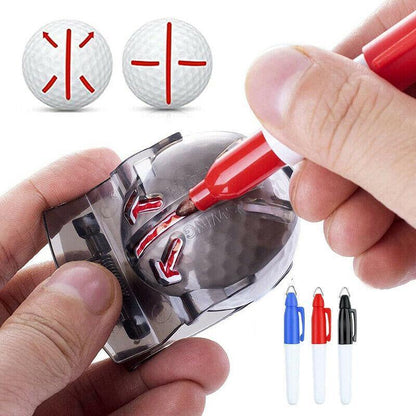 Sports Alignment Golf Ball Marker 3 Line Tool Drawing Liner Set Stencil Au Stock - Red