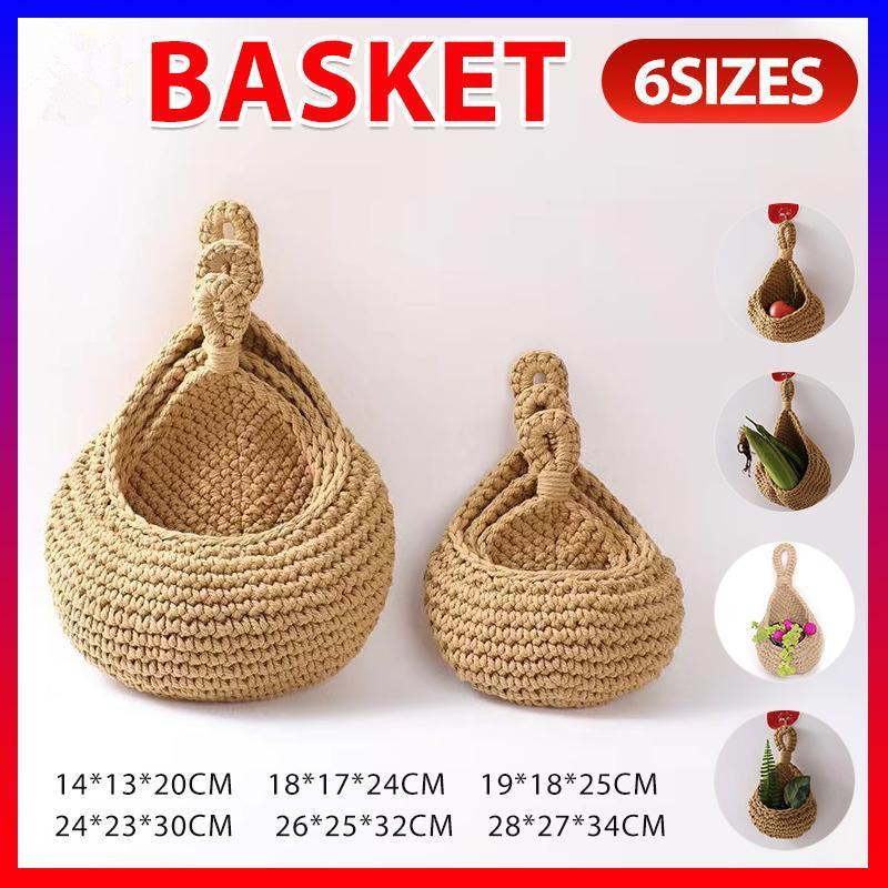 Hanging Wall Organizer Vegetable Fruit Basket Kitchen Storage Pouch Bag Diy 6Size - L