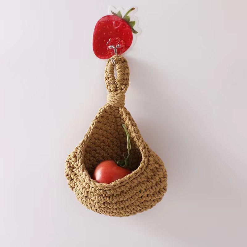 Hanging Wall Organizer Vegetable Fruit Basket Kitchen Storage Pouch Bag Diy 6Size - L