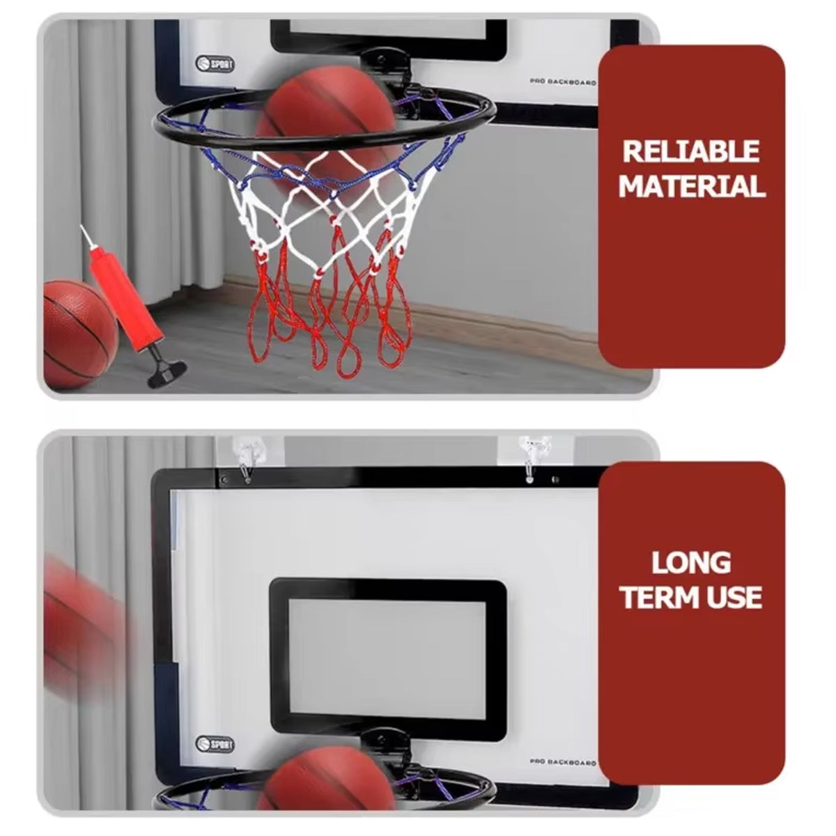 Wall Mounted Foldable Basketball Stand Indoor Outdoor Hoop Frame for Young Players