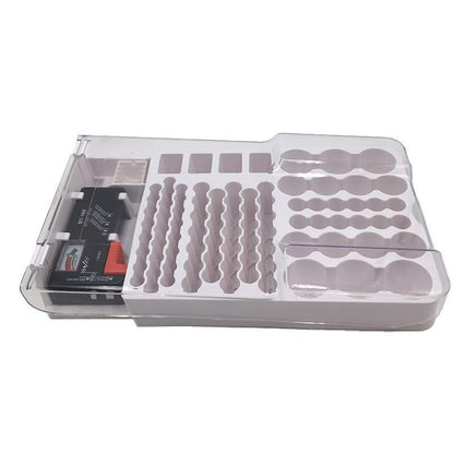 93 Slot Battery Storage Organizer Holder with Tester-Battery Caddy Rack Case Box