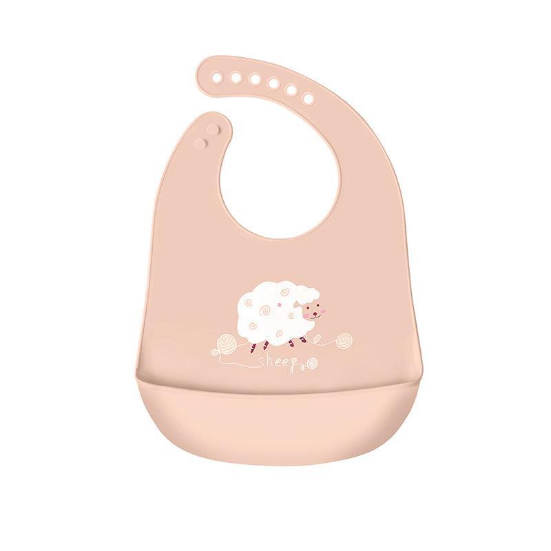 Silicone Waterproof Feeding Bib Apron with Pouch Easy to Clean Smock for Mealtime Use - Owl