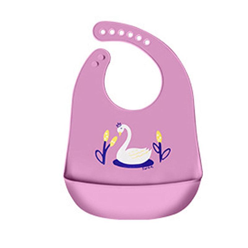 Silicone Waterproof Feeding Bib Apron with Pouch Easy to Clean Smock for Mealtime Use - Sheep