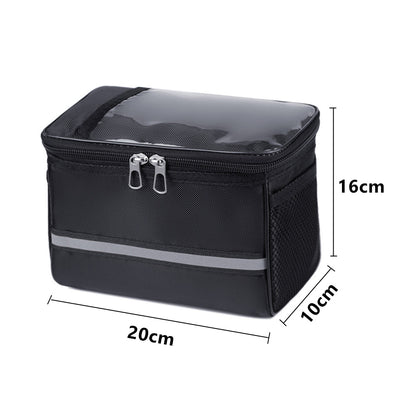 Waterproof Bicycle Handlebar Bag with Touchscreen Phone Pocket and Reflective Strip