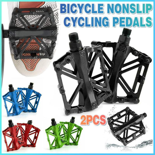 Bike Pedals Alloy Mountain Road MTB Colored Bicycle Nonslip Cycling Pedals 9/16" - Green