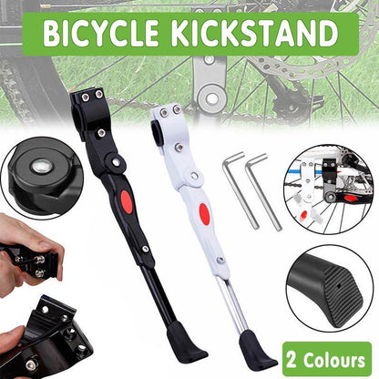 Rear Adjustable Kickstand for Mountain Bicycle Road Bike Parking Support Leg - Black