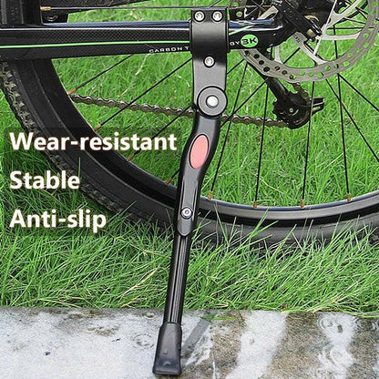 Rear Adjustable Kickstand for Mountain Bicycle Road Bike Parking Support Leg - Black
