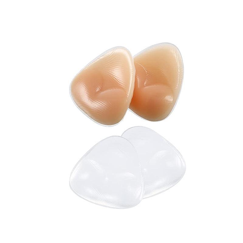 Triangle Push-Up Silicone Bra Inserts Breasts Pad Bikini Bra Cleavage Enhancers - Beige-Small