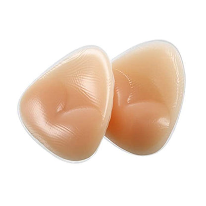 Triangle Push-Up Silicone Bra Inserts Breasts Pad Bikini Bra Cleavage Enhancers - Beige-Small