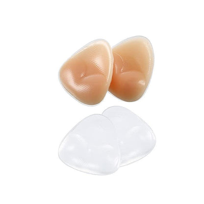 Triangle Push-Up Silicone Bra Inserts Breasts Pad Bikini Bra Cleavage Enhancers - Transparent-Big
