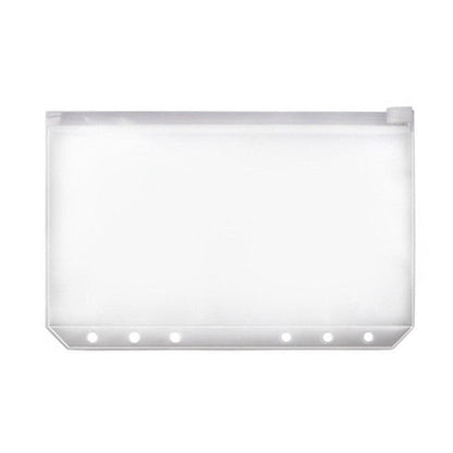 12X A5/A6/A7 Binder Pocket Zipper 6 Holes Pvc Document Filling Bags Clear Kit - A6(17*11CM)