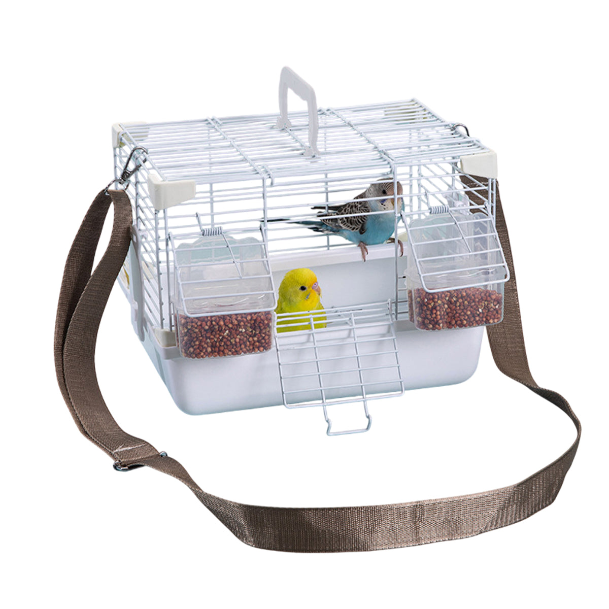 Portable Bird Carrier Cage Backpack Travel Bird Cage Outdoor Ventilated Pet Bag - Grey