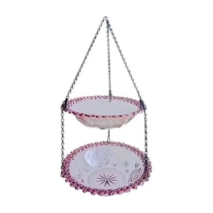 Outdoor Hanging Bird Feeder Bath Garden Patio Decoration for Attracting Birds - Grey