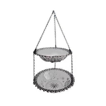 Outdoor Hanging Bird Feeder Bath Garden Patio Decoration for Attracting Birds - Grey