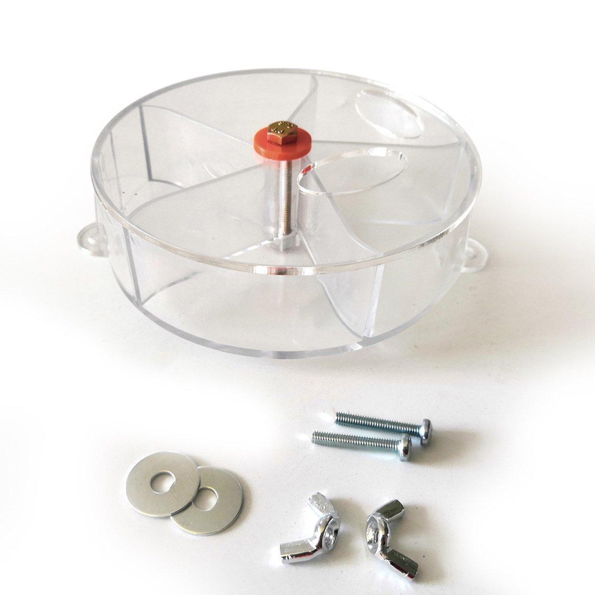 Parrot Foraging Toy Bird Chew Wheel Food Dispenser Divider Box Cage Accessory - Blue