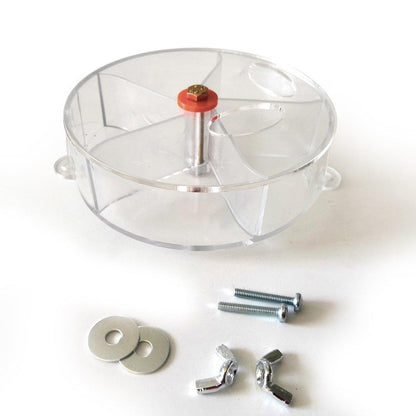 Parrot Foraging Toy Bird Chew Wheel Food Dispenser Divider Box Cage Accessory - Blue