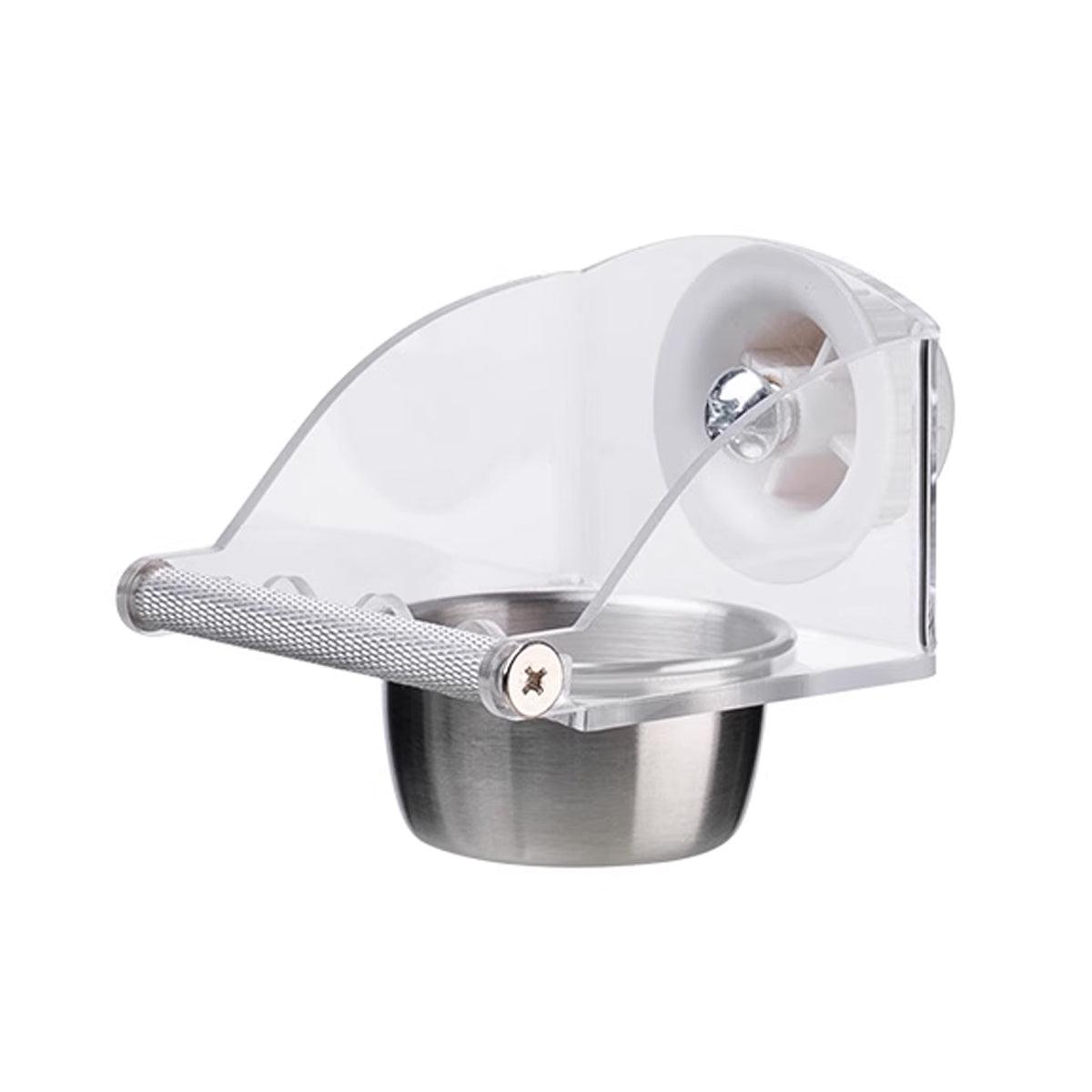 Parrot Stainless Steel Food Bowl Bird Feeder Cage Hanging Dish for Pet Birds - M