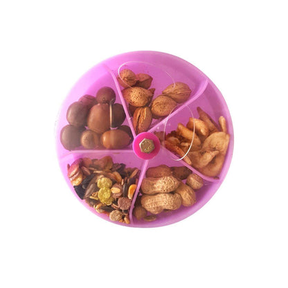 Parrot Foraging Toy Bird Chew Wheel Food Dispenser Divider Box Cage Accessory - Transparent