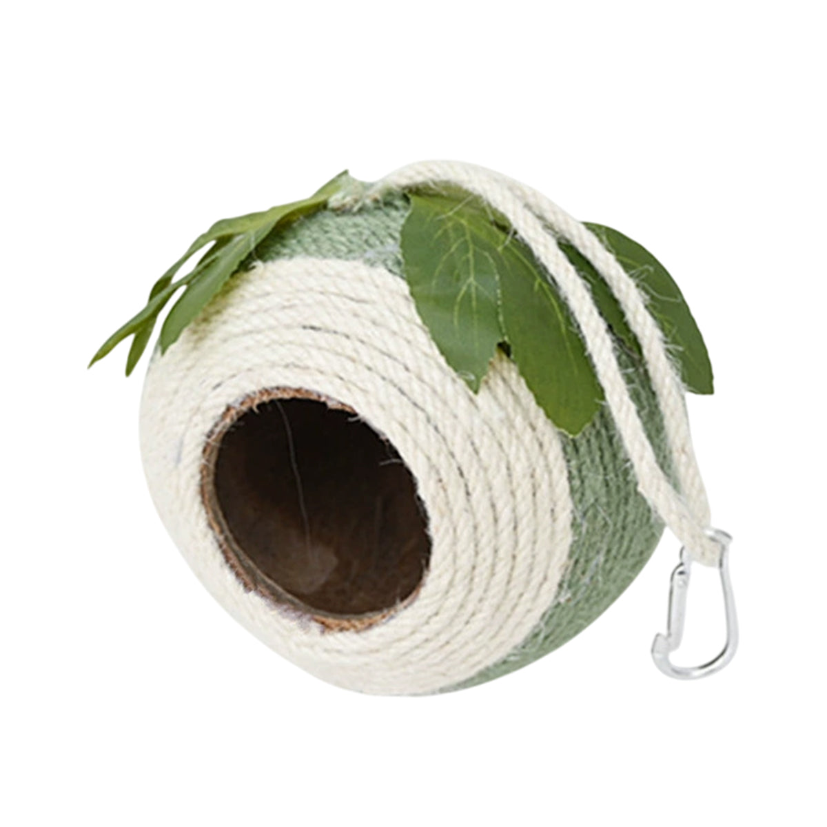 Bird Nest Parrot Nest Coconut Shell Braided Twine Colourful Cage Hanging Bed - White-Brown-Screw Model
