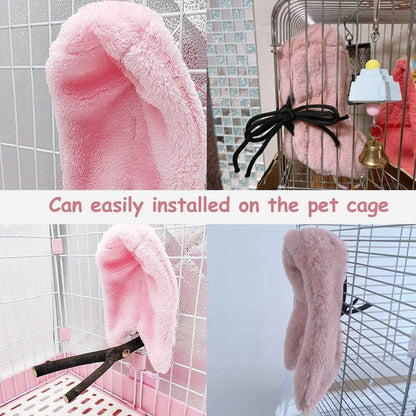 Cozy Bird Blanket Shawl Parrot Snuggle Cabin Plush Hanging Cotton Nest Bedding - Pink-L Size