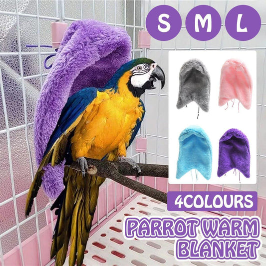 Cozy Bird Blanket Shawl Parrot Snuggle Cabin Plush Hanging Cotton Nest Bedding - Purple-L Size