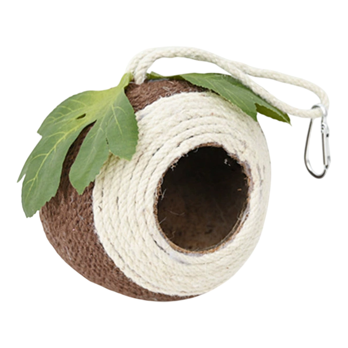 Bird Nest Parrot Nest Coconut Shell Braided Twine Colourful Cage Hanging Bed - Green-Yellow-Screw Model
