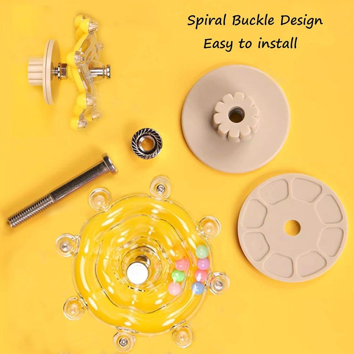 Interactive Parrot Spinning Wheel Stress Relief Toy for Small Birds Durable - Blue