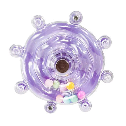 Interactive Parrot Spinning Wheel Stress Relief Toy for Small Birds Durable - Purple